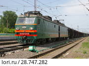 Коломна. Электровоз грузовой постоянного тока ВЛ10ук-046 на станции Голутвин Московской железной дороги (2007 год). Редакционное фото, фотограф Дмитрий Щукин / Фотобанк Лори