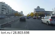Пекин. Движение на улицах. Beijing. Traffic during the day. Streets of the city. (2018 год). Стоковое видео, видеограф Евгений Романов / Фотобанк Лори