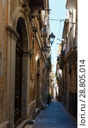 Ortigia street view, Syracuse, Sicily, Italy. (2016 год). Редакционное фото, фотограф Юрий Брыкайло / Фотобанк Лори