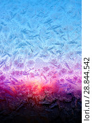 Frosty pattern on winter window. Стоковое фото, фотограф ElenArt / Фотобанк Лори