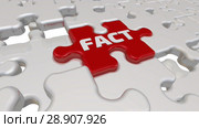 FACT. The inscription on the missing element of the puzzle. Стоковая анимация, аниматор WalDeMarus / Фотобанк Лори