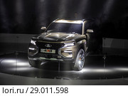 Презентация концепта нового российского внедорожника Lada 4х4 Vision на Московском международном автомобильном салоне (ММАС – 2018) в МВЦ "Крокус Экспо", Россия. Редакционное фото, фотограф Николай Винокуров / Фотобанк Лори