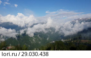 Caucasian mountains from Rosa Khutor resort, Russia. Стоковое видео, видеограф Володина Ольга / Фотобанк Лори