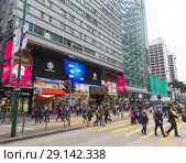Chungking mansions facade in Hong Kong (2017 год). Редакционное фото, фотограф Александр Подшивалов / Фотобанк Лори