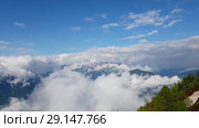 Panorama of Caucasian mountains in Russia. Стоковое видео, видеограф Володина Ольга / Фотобанк Лори
