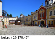 New Athos, Abkhazia - June 3. 2018. courtyard in Novy Afonsky for men Monastery. Редакционное фото, фотограф Володина Ольга / Фотобанк Лори