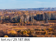 Осенний пейзаж, пойма реки Шипунихи. Искитимский район, Новосибирская область, Западная Сибирь, Россия. Стоковое фото, фотограф Евгений Мухортов / Фотобанк Лори