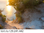 Пейзаж, горная лестница к морю, Анапа, Россия. Стоковое фото, фотограф Иванов Алексей / Фотобанк Лори