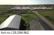 Свинокомплекс. Вид сверху. Pig complex. Aerial view. Стоковое видео, видеограф Евгений Романов / Фотобанк Лори