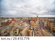 View from the top of Carfax Tower to the center of the Oxford city. Oxford University. England (2009 год). Редакционное фото, фотограф Сергей Пристяжнюк (Serg Zastavkin) / Фотобанк Лори
