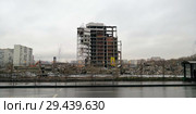 Москва. Снос ховринской больницы. Клинская улица, 2, корпус 1 (2018 год). Стоковое фото, фотограф Илюхина Наталья / Фотобанк Лори