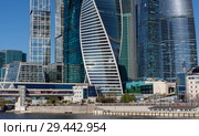 MOSCOW, RUSSIA - May 4, 2017: Moscow International Business Center (Moscow City) in center of Russia Capital. Редакционное фото, фотограф Николай Чутчиков / Фотобанк Лори