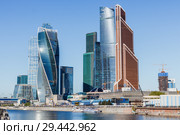 MOSCOW, RUSSIA - May 4, 2017: Moscow International Business Center (Moscow City) in center of Russia Capital. Редакционное фото, фотограф Николай Чутчиков / Фотобанк Лори