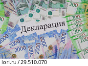 Декларация — официальное сообщение государственным органам данных о доходах или наличном имуществе. Стоковое фото, фотограф Наталья Гармашева / Фотобанк Лори