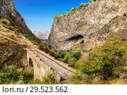 Top view of Garni gorge, known as the Symphony of stones, in the Kotayk region, near the village of Garni, Armenia (2018 год). Стоковое фото, фотограф Наталья Волкова / Фотобанк Лори