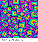 Abstract seamless pattern of rainbow cubes. Стоковая иллюстрация, иллюстратор Николай Чутчиков / Фотобанк Лори