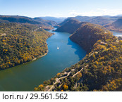Aerial view of Ter river, Catalonia (2018 год). Стоковое фото, фотограф Яков Филимонов / Фотобанк Лори