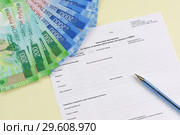 Бланк налоговой декларации по налогу на доходы физических лиц (форма 3-НДФЛ) Стоковое фото, фотограф Наталья Гармашева / Фотобанк Лори