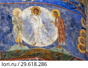 Фреска "Преображение Господне". Спасо-Преображенский собор. Спасо-Преображенский Мирожский Завеличский мужской монастырь. Псков (2018 год). Стоковое фото, фотограф Сергей Афанасьев / Фотобанк Лори