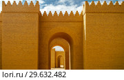 Gate of partially restored Babylon ruins, Hillah Iraq (2011 год). Стоковое фото, фотограф Сергей Майоров / Фотобанк Лори