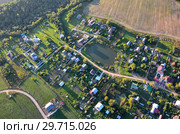 Вид сверху на дачный посёлок в Подмосковье (2014 год). Стоковое фото, фотограф Ирина Носова / Фотобанк Лори