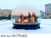 Рождественский вертеп у Казанского собора. Санкт-Петербург (2019 год). Редакционное фото, фотограф Александр Щепин / Фотобанк Лори
