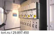 Трансформаторная подстанция. Оборудование внутри. Transformer substation. Equipment inside. Стоковое видео, видеограф Евгений Романов / Фотобанк Лори