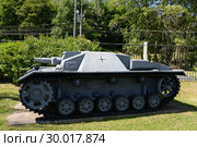 Немецкое штурмовое орудие Sturmgeschütz Ausf.A (StuG III Ausf.A) на Поклонной горе в Москве (2018 год). Редакционное фото, фотограф Free Wind / Фотобанк Лори