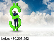 Businessman in dollar and debt concept. Стоковое фото, фотограф Elnur / Фотобанк Лори