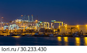 argo port in night. Algeciras (2014 год). Стоковое фото, фотограф Яков Филимонов / Фотобанк Лори