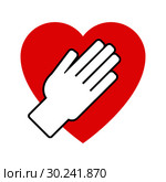Hand on heart. Icon. Стоковая иллюстрация, иллюстратор Сергей Лаврентьев / Фотобанк Лори