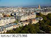Panorama of Paris with Hotel des Invalides (2018 год). Стоковое фото, фотограф Яков Филимонов / Фотобанк Лори