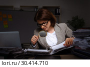 Female employee suffering from excessive work. Стоковое фото, фотограф Elnur / Фотобанк Лори