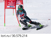 Горнолыжница Мария Шканова (Беларусь). Чемпионат России по горнолыжному спорту, параллельный слалом (2019 год). Редакционное фото, фотограф А. А. Пирагис / Фотобанк Лори