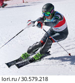 Горнолыжница Мария Шканова (Беларусь). Чемпионат России по горнолыжному спорту, параллельный слалом (2019 год). Редакционное фото, фотограф А. А. Пирагис / Фотобанк Лори