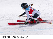Горнолыжница Дьяченко Эллина Евгеньевна (Сахалинская область). Чемпионат России по горнолыжному спорту, слалом-гигант (2019 год). Редакционное фото, фотограф А. А. Пирагис / Фотобанк Лори