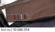 handmade buttonholes male jacket. Стоковое фото, фотограф Татьяна Яцевич / Фотобанк Лори