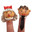 Bride and groom. Heads of dolls made of plasticine on the fingers. Isolated on white background. Стоковое фото, фотограф Элина Гаревская / Фотобанк Лори