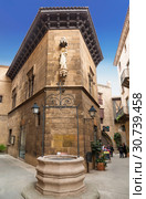 The Spanish village in Barcelona is an open-air Museum. Catalonia, Spain (2018 год). Редакционное фото, фотограф Наталья Волкова / Фотобанк Лори