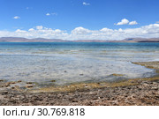 Тибет, высокогорное озеро Гоманг летом в солнечную погоду (2018 год). Стоковое фото, фотограф Овчинникова Ирина / Фотобанк Лори