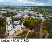 Aerial view of Trinity Cathedral in Kaluga (2019 год). Стоковое фото, фотограф Яков Филимонов / Фотобанк Лори