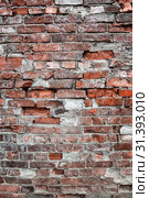 Wall or fence of old red brick. Background. Стоковое фото, фотограф Наталья Осипова / Фотобанк Лори