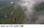Уральские горы. Розовые скалы в тумане. Ural Mountains. Pink rocks in the mist. Стоковое видео, видеограф Евгений Романов / Фотобанк Лори