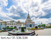 Здание Казанского вокзала в Москве, Россия (2019 год). Редакционное фото, фотограф Виктор Тараканов / Фотобанк Лори