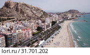 Picturesque panorama of coastal area of Spanish town of Alicante overlooking of Port (2019 год). Редакционное видео, видеограф Яков Филимонов / Фотобанк Лори