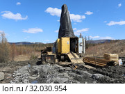 Бурение геологоразведочных скважин в Бодайбинском районе (2019 год). Редакционное фото, фотограф Анна Зеленская / Фотобанк Лори