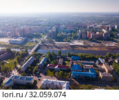 Top view of the city Orekhovo-Zuyevo. Russian Federation (2019 год). Стоковое фото, фотограф Яков Филимонов / Фотобанк Лори