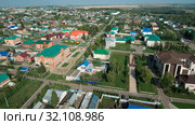 Татарстан. Село Черемшан. Вид с воздуха. Tatarstan. The Village Of Cheremshan. Aerial view. Стоковое фото, фотограф Евгений Романов / Фотобанк Лори