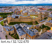 Ponferrada with Templar castle (2019 год). Стоковое фото, фотограф Яков Филимонов / Фотобанк Лори