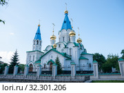 Russia, Blagoveshchensk, July 2019: Cathedral of the Annunciation in Blagoveshchensk in summer. Стоковое фото, фотограф Катерина Белякина / Фотобанк Лори